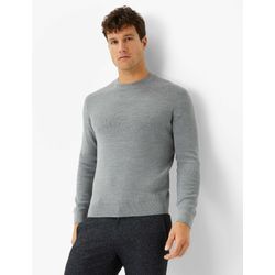 Brax Herren Strickpullover Style ROY, Hellgrau, Gr. L