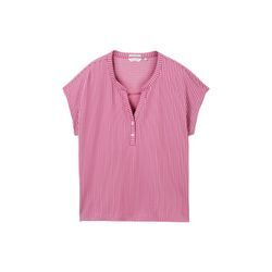 TOM TAILOR Damen Gestreiftes T-Shirt mit Bio-Baumwolle, rosa, Gestreift, Gr. M