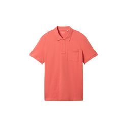 TOM TAILOR Herren Poloshirt mit Struktur, rot, Uni, Gr. XXL