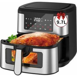 Joeais - Heißluftfritteuse 9.7L xxl Airfryer Ohne Öl Heizluft Fritteuse led Touchscreen, 1600,00 w, Airfryer Einstellbare Zeit/Temperaturregelung für