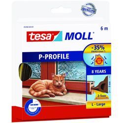 Tesa - Moll P-Profil Classic 6 m, braun Türdichtungen & Fensterdichtungen