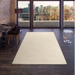 Hochflor-Teppich MY HOME "Microfaser Teppich Magong, besonders weich, sehr feiner Flor" Gr. 7, beige (natur), B:240cm H:25mm L:320cm, Kunstfaser, Teppiche, uni, Wohnzimmer, Schlafzimmer, Kinderzimmer, auch rund und als Läufer