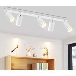 Gbly - led Deckenstrahler Küche Deckenlampe: 5 Flammig Küchenlampe Modern Deckenleuchte Schwenkbar GU10 Spots Flurlampe Ihnen Deckenspots Weiß für