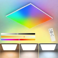 Led Deckenleuchte Dimmbar Fernbedienung -18W rgb Farbwechsel Deckenlampe Eckig 30CM Flach led Panel 3000K-6500K für Schlafzimmer Kinderzimmer Küche