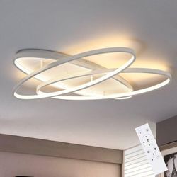 Neuwertig] Gbly Deckenlampe led Deckenleuchte Wohnzimmer - 76W Wohnzimmerlampe 2 Ring Dimmbar mit Fernbedienung Weiß Schlafzimmerlampe Modern Design