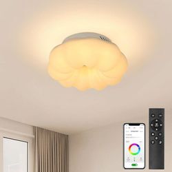 Goeco - 40 w dimmbare LED-Deckenleuchte für Schlafzimmer, 4500 lm, kreative Cloud-Deckenlampen mit Fernbedienung/APP, 3000–6500 k, moderne weiße