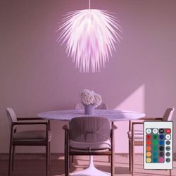 Hängelampe dimmbar mit Fernbedienung led Pendelleuchte Esstischleuchte Wohnzimmerlampe, rgb Farbwechsel, 4,8W 470lm warmweiß, DxH 49,5x140 cm