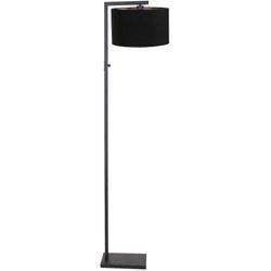 Steinhauer - Stehlampe Standleuchte Leseleuchte Metall Stoff Drehschalter Schwarz h 160 cm