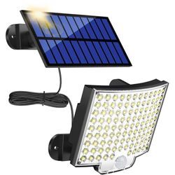 Solarleuchten für den Außenbereich, 106 LEDs, Außen-Solarleuchte mit Bewegungsmelder, wasserdicht IP65, 120° Beleuchtungswinkel, Solar-Wandleuchte