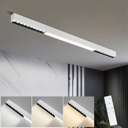 Gbly - Deckenlampe led Deckenleuchte Wohnzimmer - 107CM Wohnzimmerlampe Lang Küchenlampe 32W Bürolampe Decke Modern Dimmbar mit Fernbedienung Büro