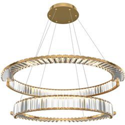 Led Kristall Kronleuchter Metall d: 80,5 cm rund h: max. 147,6 cm in Gold neutralweiß 4000 k Modern