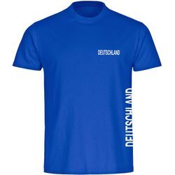 multifanshop Herren T-Shirt - Deutschland - Brust & Seite - Druck weiß - Männer