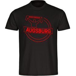 multifanshop® Herren T-Shirt - Augsburg - Meine Fankurve - Druck rot