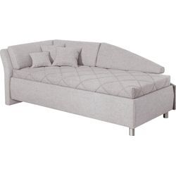 Schlafsofa ALINA "Lindsay", grau (platingrau tmd 19), B:223cm H:80cm T:102cm, Struktur TMD (100% Polyester), Sofas, Bettkasten, Zierkissen-Set aus: 2 Stk. 40x40cm, 1 Stk. 30x30cm