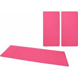 Bettumrandung HANSE HOME "Fancy" Gr. 14, pink, H:7mm, Obermaterial: 100% Polypropylen, Bettumrandung, Unifarben, Bettvorleger, 3-teiliges Läufer-Set fürs Schlafzimmer