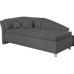 Schlafsofa ALINA "Lindsay", grau (blaugrau tmd 39), B:223cm H:80cm T:112cm, Struktur TMD (100% Polyester), Sofas, Bettkasten, Zierkissen-Set aus: 2 Stk. 40x40cm, 1 Stk. 30x30cm