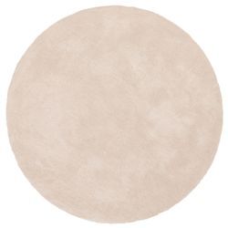 Hochflor-Teppich MY HOME "Microfaser Teppich Magong, besonders weich, sehr feiner Flor" Gr. 9, beige (natur), H:25mm Ø:140cm, Kunstfaser, Teppiche, unifarben, weiche Teppiche, Wohnzimmer, Schlafzimmer, Kinderzimmer