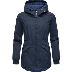 Outdoorjacke RAGWEAR "Dowey A" Gr. L (40), blau (navy) Damen Jacken Wasser- und winddichte Jacke mit Taillenzugband