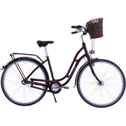 Cityrad HAWK BIKES "City Classic Joy Bordeaux" Fahrräder Gr. 48cm, 28 Zoll (71,12cm), rot (bordeaux) für Damen und Herren