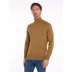 Rollkragenpullover TOMMY HILFIGER "PIMA ORG CTN CASHMERE ROLL NECK", Herren, Gr. XXL, beige (safari canvas), Obermaterial: 92% Baumwolle, 8% Kaschmir, casual, amerikanischer Ausschnitt, Langarm, Pullover