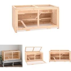 Hamsterkäfig 104x52x54 cm Massivholz Tanne - Lebensräume & Gehege für Kleintiere - Braun - The Living Store