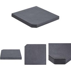 Sonnenschirm-Gewichtsplatte Schwarz Granit Quadratisch 25 kg - Sonnenschirmständer - Schwarz - The Living Store