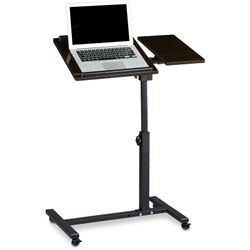 Relaxdays - Laptoptisch höhenverstellbar hbt 95 x 60 x 40 cm Notebook Ständer auch für Linkshänder Sofatisch Beistelltisch mit Rollen und Ablage für