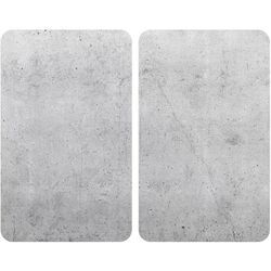 Wenko - Herdabdeckplatten Beton-Optik, 2er-Set, Glas