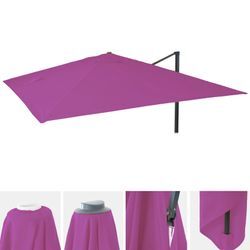 Ersatz-Bezug für Luxus-Ampelschirm MCW-A96 mit Flap, Sonnenschirmbezug Ersatzbezug, 3x4m (Ø5m) Polyester 4kg ~ lila-violett