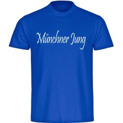 multifanshop Herren T-Shirt - München blau - Münchner Jung - Druck weiß - Männer