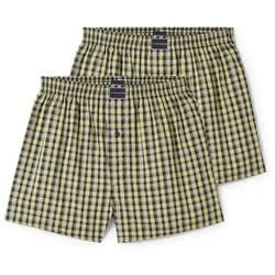 TOM TAILOR Herren Boxershorts aus Baumwolle im 2er-Pack, grün, Kariert, Gr. 4