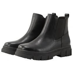 TOM TAILOR Damen Stiefeletten aus Kunstleder, schwarz, Uni, Gr. 36