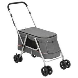 VidaXL Hundewagen 100x49x96 cm (L x B x H) grau