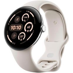 Smartwatch GOOGLE "Pixel Watch 3 45mm LTE" Smartwatches Gr. 4G (LTE)-3G (UMTS), weiß (porcelain, silber)