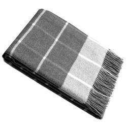 Plaid CASATEX "Harry Grigio Medio", grau (anthrazit), B:130cm L:190cm, Wolle, Kaschmir, Wohndecken, elegantes Design, große Karos