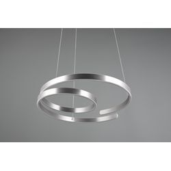 LED Pendelleuchte TRIO LEUCHTEN "MARNIE, spiralförmige Hängelampe indirektes Licht warmweiß 3000K" Lampen Gr. 1 flammig, Ø 65,0 cm Höhe: 150,0 cm, 1 St., grau (aluminiumfarben) 8000 Lumen höhenverstellbar 3 Stufen dimmbar Hängeleuchte Esszimmer