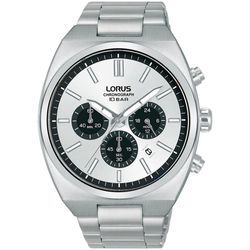 Chronograph LORUS "Sports" Armbanduhren silberfarben (silberfarben-silberfarben) Herren Quarzuhr, Armbanduhr, Herrenuhr, Edelstahlarmband, Tag, Stoppfunktion