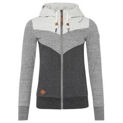 Sweatjacke RAGWEAR "TREGA ZIP O" Gr. XL (42), grau Damen Sweatjacken im Colorblocking-Design