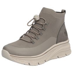 Schlupfboots RIEKER Gr. 39, grau (grau, beige) Damen Schuhe Outdoorboots, High top Sneaker, Stiefelette in veganer Verarbeitung