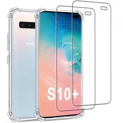 Hülle Galaxy S10 Plus und 2 schutzfolien - TPU - Transparent