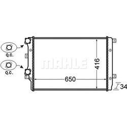 MAHLE Kühler, Motorkühlung für SKODA VW SEAT CUPRA AUDI 1K0121251AT 1K0121253AB 1K0121253BB CR 761 000S