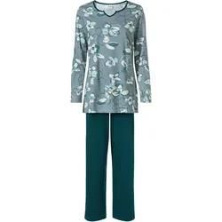 Baumwoll-Pyjama Set, Druck petrol, 40/42