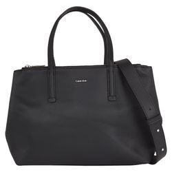 Shopper CALVIN KLEIN "CK MUST TOTE MD" Gr. B/H/T: 33cm x 25cm x 13cm, schwarz (ck schwarz), Damen, Polyester, Polyurethan (PU), Taschen, Handtasche Damen Tasche Damen Henkeltasche Recycelte Materialien