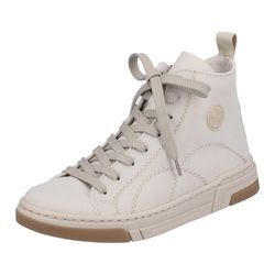 Sneaker RIEKER, Damen, Gr. 36, beige (hellbeige), Textil, sportlich, Schuhe, High Top-Sneaker, Freizeitschuh, Schnürschuh mit Reißverschluss