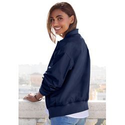 Blouson FRENCH CONNECTION Gr. L (44/46), blau (dunkelblau) Damen Jacken mit College-Kragen