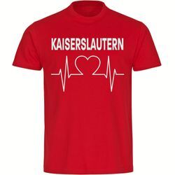 multifanshop Herren T-Shirt - Kaiserslautern - Herzschlag - Druck weiß - Männer