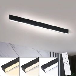 Deckenlampe led Deckenleuchte Wohnzimmer - 25W Wohnzimmerlampe Schwarz Küche Deckenbeleuchtung Lang 80CM Schlafzimmerlampe Panel Dimmbar mit