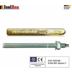 Isolbau - Verbundankerpatrone + Ankerstange set M8 M10 M12 M16 M20 M24 Mörtelpatrone Menge: 1 Stk. Größe: verank M10 + ans M10 x 130mm