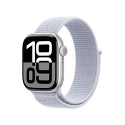 Apple Watch Series 10 Aluminiumgehäuse (GPS + Cellular) 42mm Silber (Sport Loop blaue Wolke)