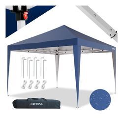 24MOVE® Pavillon Santos 3x3m Pop-Up UV-Schutz 50+ Wasserdicht & winterfest mit Tasche faltbar & stabil, für Camping & Garten Faltpavillon - Partyzelt Blaullon Faltpavillion SANTOS 3x3M Pop Up wasserdicht klappbar, blau